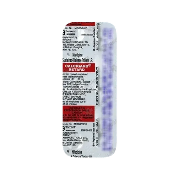 calcigard retard 20mg tablet 10's